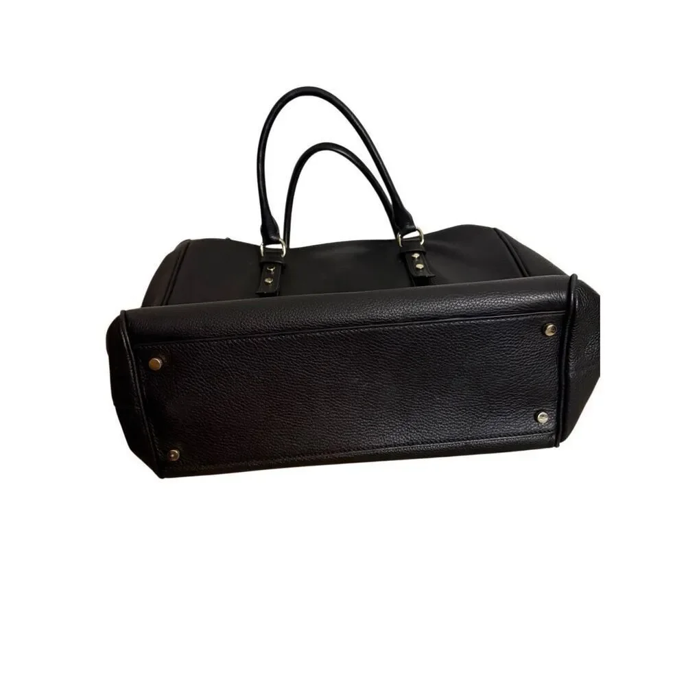 Kate Spade Pebbled Leather Double Zipper Closure Satchel Black
